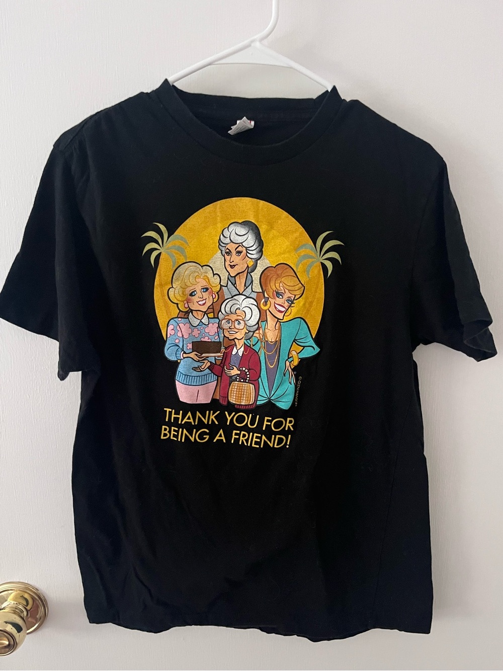 Glen Hanson Golden Girls Thank You For Being a Friend Tee Black Large